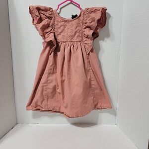 Art Class Girls 2T Pink Eyelet Flutter Sleeve Dress